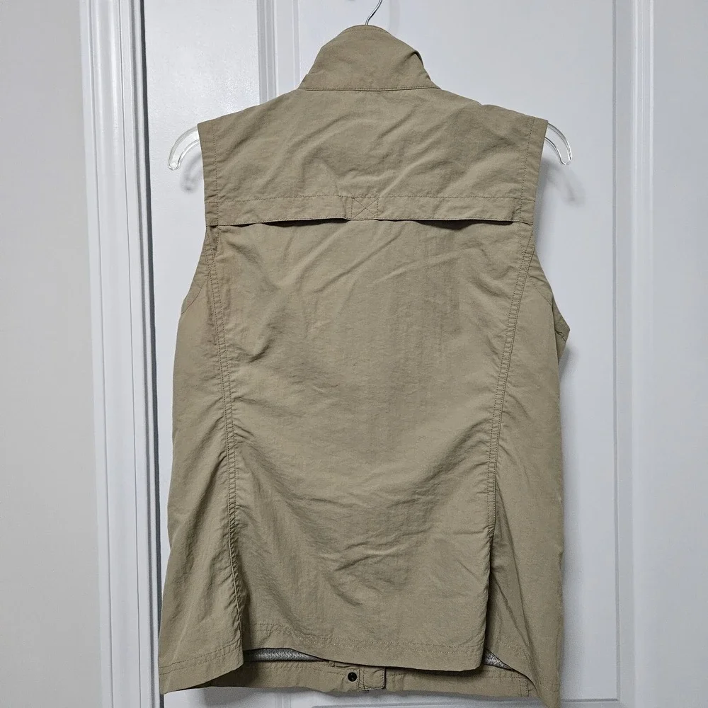 Eddie Bauer Vest Womens‎ S Khaki Utility Hiking Trail Gorpcore Nylon Mesh Lined